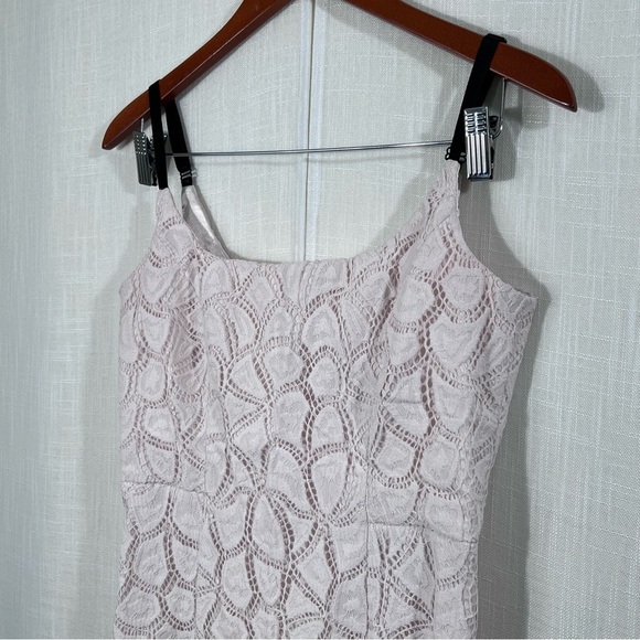 Milly Satin Lined Pink Crochet Event Party Evening Dress Size 6 - Picture 7 of 13